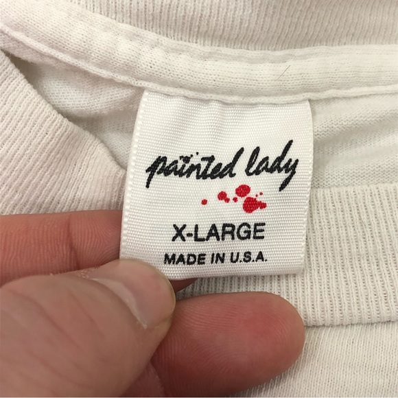 RARE Vintage 1991 Painted Lady James Dean Hollywood White Tee Shirt Mens XL. - Picture 9 of 12